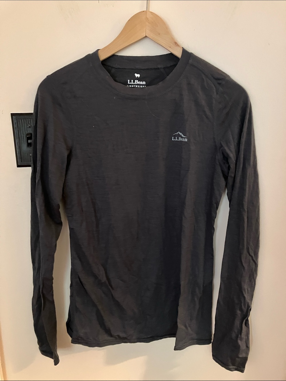 L.L. Bean Women’s Long-Sleeve Merino Wool Crewneck Shirt - Charcoal Gray